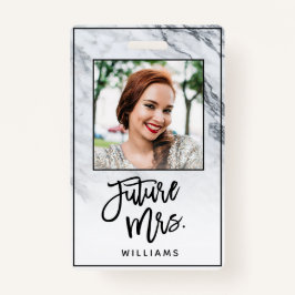 Marble Future Mrs. Bride Bachelorette Party Foto Badge