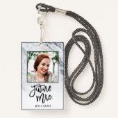 Marble Future Mrs. Bride Bachelorette Party Foto Badge (Achterkant met draagriem)