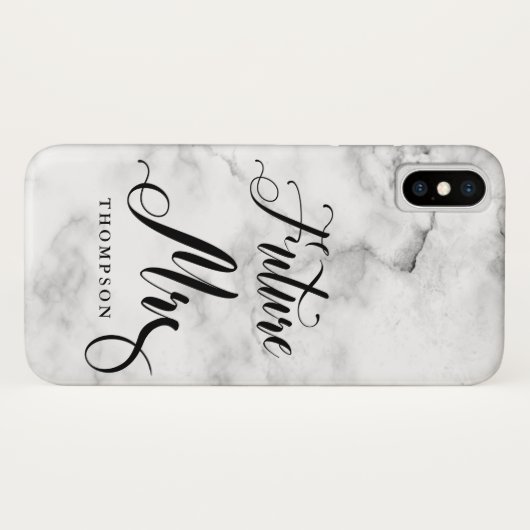 Marble Future Mrs. Script Calligraphy Bruid wordt Case-Mate iPhone Case (Achterkant (horizontaal))