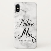Marble Future Mrs. Script Calligraphy Bruid wordt Case-Mate iPhone Case (Achterkant)