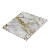 Marble Geïnspireerde White Gold Tegel Tegeltje (Zijkant)