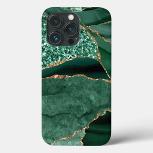 Marble Geode Gold Green Glitter Agate Case-Mate iPhone Case