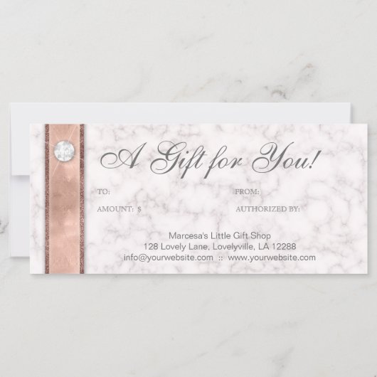 Marble Gift Certificate Elegant Real Estate (Achterkant)