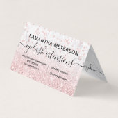 Marble girly roos Gold glitter chic eye after care Visitekaartje (Achterkant)