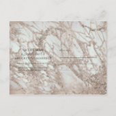 Marble Glam Roos Pink Gold Silver Save the Date Aankondigingskaart (Achterkant)
