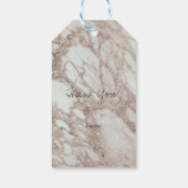 Marble Glam Roos roze Gold Silver Designer stijl Cadeaulabel (Achterkant)
