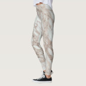 Marble Glam Roos roze Gold Silver Designer stijl Leggings (Links)