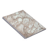 Marble Glam Roos roze Gold Silver Designer stijl Notitieboek (Rechterzijde)