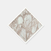 Marble Glam Roos roze Gold Silver Designer stijl Servet (Hoek)