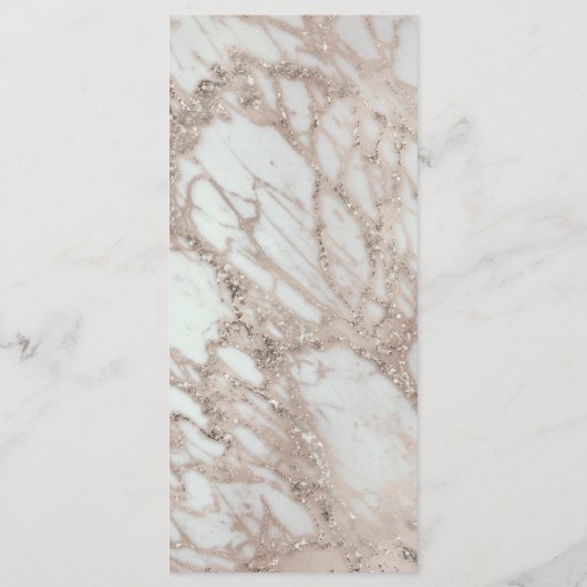 Marble Glam Roos Roze Goud Zilver Party Menu Kaart (Achterkant)