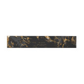 Marble Glitter Bruiloft Zwart Goud V1 ID644 Uitnodigingen Wikkel (Vlak)