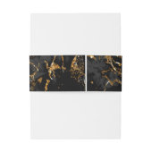 Marble Glitter Bruiloft Zwart Goud V1 ID644 Uitnodigingen Wikkel (Achterkant Voorbeeld)