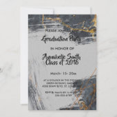 Marble Glitter Geometric Afstuderen Kaart (Voorkant)