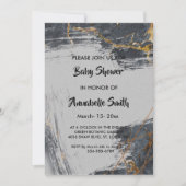 Marble Glitter Geometric Baby shower Kaart (Voorkant)