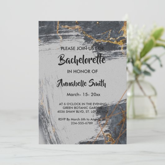 Marble Glitter Geometric bachelor Kaart (Staand voorkant)