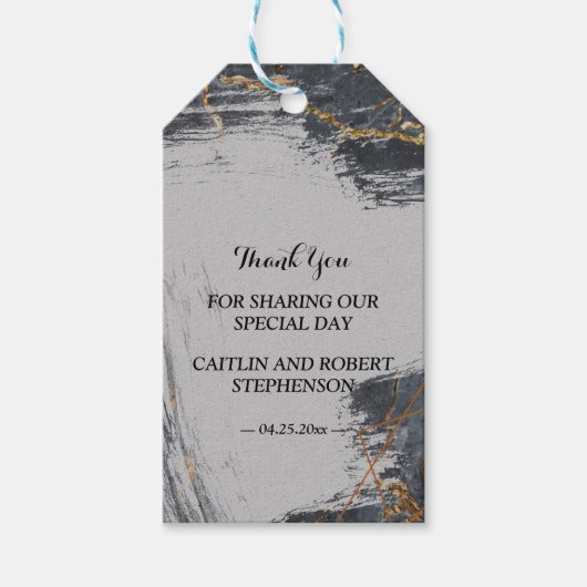 Marble Glitter Geometric bedankt Cadeaulabel (Voorkant)