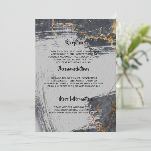 Marble Glitter Geometric bruiloft Kaart (Staand voorkant)