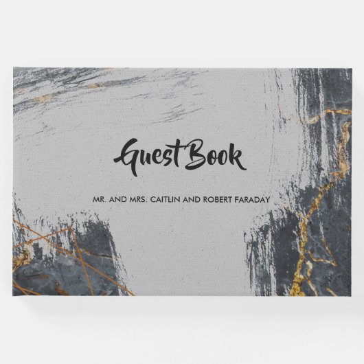 Marble Glitter Geometric Gastenboek (Voorkant)