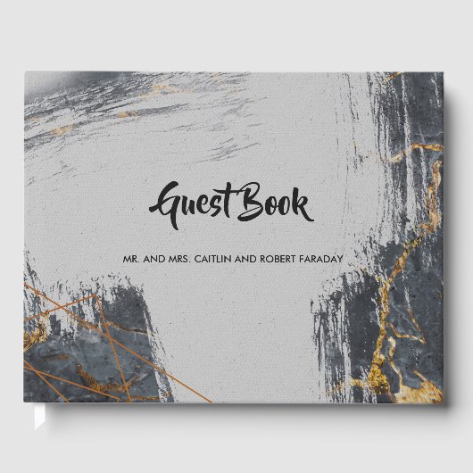 Marble Glitter Geometric Gastenboek (Voorkant)