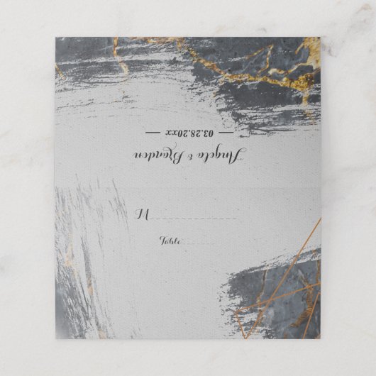 Marble Glitter Geometric Plaatskaartje (Buitenkant ongevouwen)