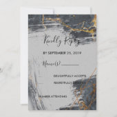 Marble Glitter Geometric RSVP Kaart (Voorkant)