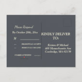 Marble Glitter Geometric RSVP Uitnodiging Briefkaart (Achterkant)