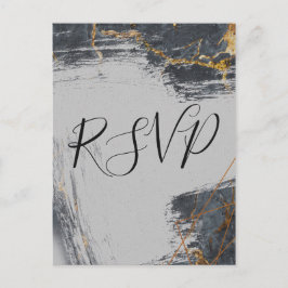 Marble Glitter Geometric RSVP Uitnodiging Briefkaart