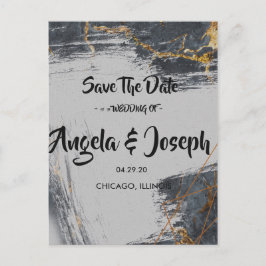 Marble Glitter Geometric Save the Date Aankondigingskaart
