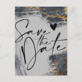 Marble Glitter Geometric Save the Date Announcemen Aankondigingskaart (Voorkant)