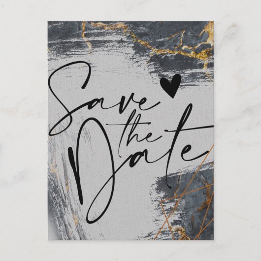 Marble Glitter Geometric Save the Date Announcemen Aankondigingskaart (Voorkant)