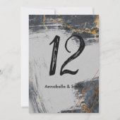 Marble Glitter Geometric table number Kaart (Voorkant)