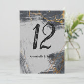 Marble Glitter Geometric table number Kaart (Staand voorkant)