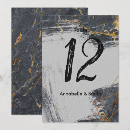Marble Glitter Geometric table number Kaart