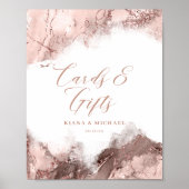 Marble Glitter Kaarten & Gifts Roos Gold ID644 Poster (Voorkant)