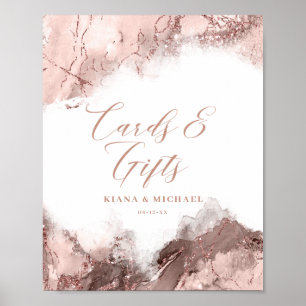 Marble Glitter Kaarten & Gifts Roos Gold ID644 Poster