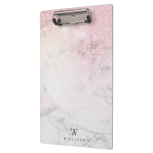 Marble Glitter Luxury monogram Klembord (Links)