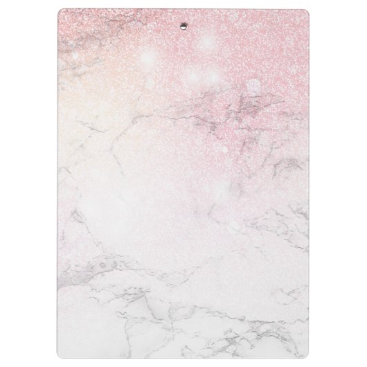 Marble Glitter Luxury monogram Klembord (Achterkant)