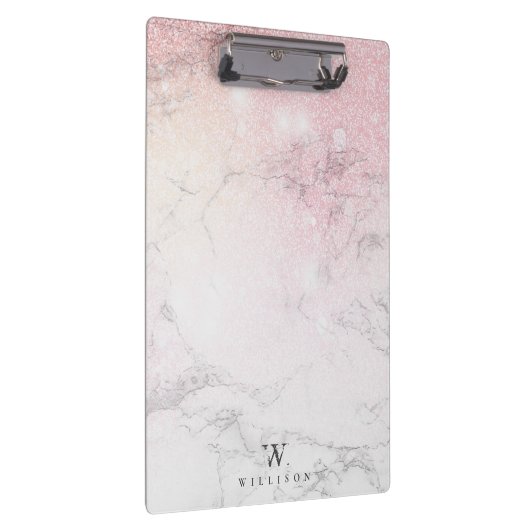 Marble Glitter Luxury monogram Klembord (Rechts)