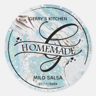 Marble Glitter Monogram G Homemade Product Labels