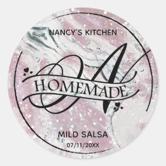 Marble Glitter Monogram N Homemade Product Labels