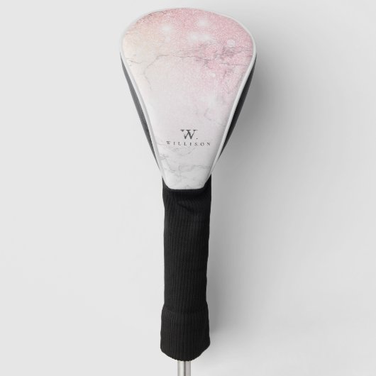 Marble Glitter Personalized Golfheadcover (Voorkant)
