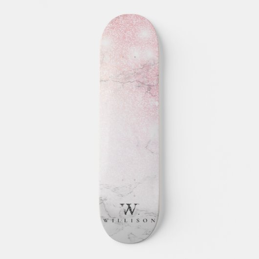 Marble Glitter Personalized Persoonlijk Skateboard (Voorkant)