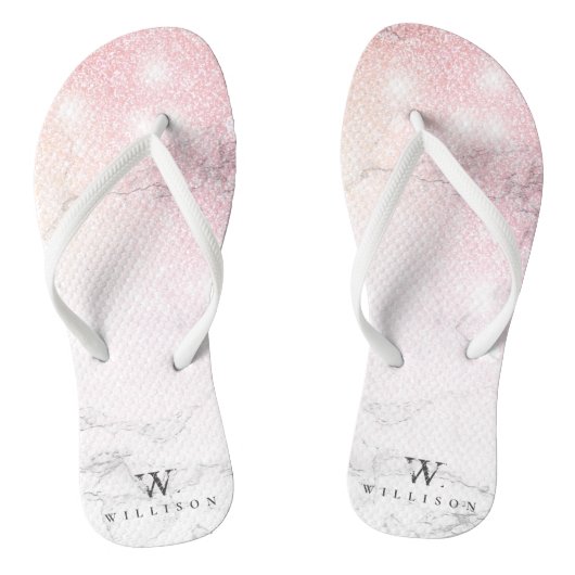 Marble Glitter Personalized Teenslippers (Voetbed)