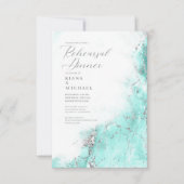 Marble Glitter Rehearsal Blauwgroen Silver ID644 Kaart (Voorkant)