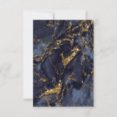 Marble Glitter Rehearsal Navy Blue Gold ID644 Kaart (Achterkant)