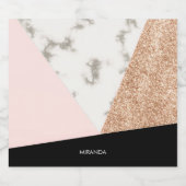 Marble Glitter Roos Mosaic Likeurfles Etiket (Enkel label)