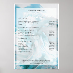 Marble Glitter Salon prijslijst Poster