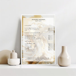 Marble Glitter Salon prijslijst Poster