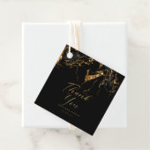 Marble Glitter Wedding Bedankt Black Gold ID644 Bedankjes Labels (In situ)