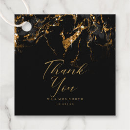 Marble Glitter Wedding Bedankt Black Gold ID644 Bedankjes Labels